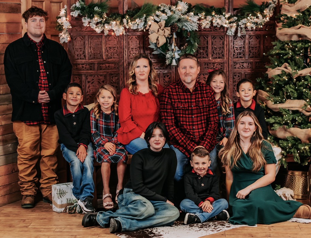 The founder's family — ten people in one house.